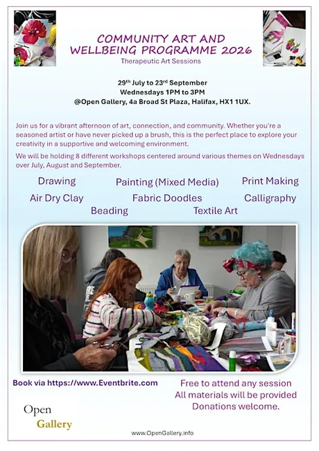 COMMUNITY ART AND WELLBEING PROGRAMME 2026 Therapeutic Art Sessions