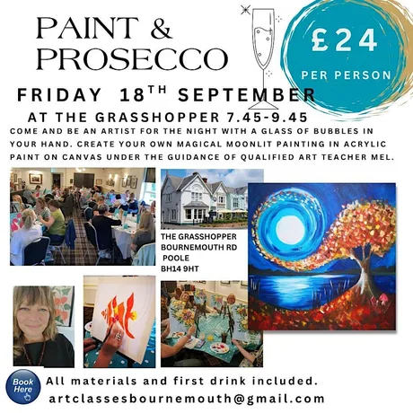Paint & Prosecco with Art Classes Bournemouth