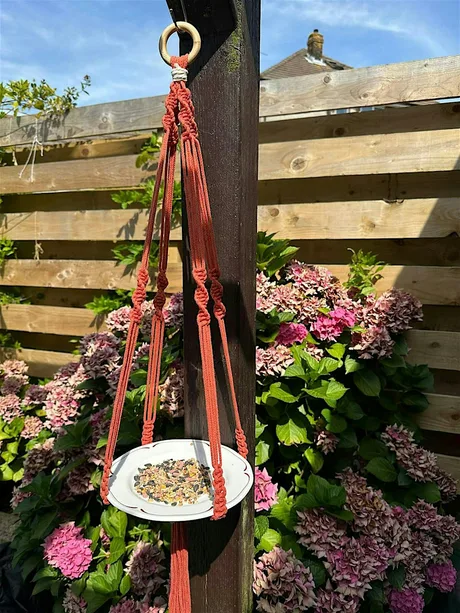 Macrame art - make a stylish bird feeder. Limited Spaces 18+