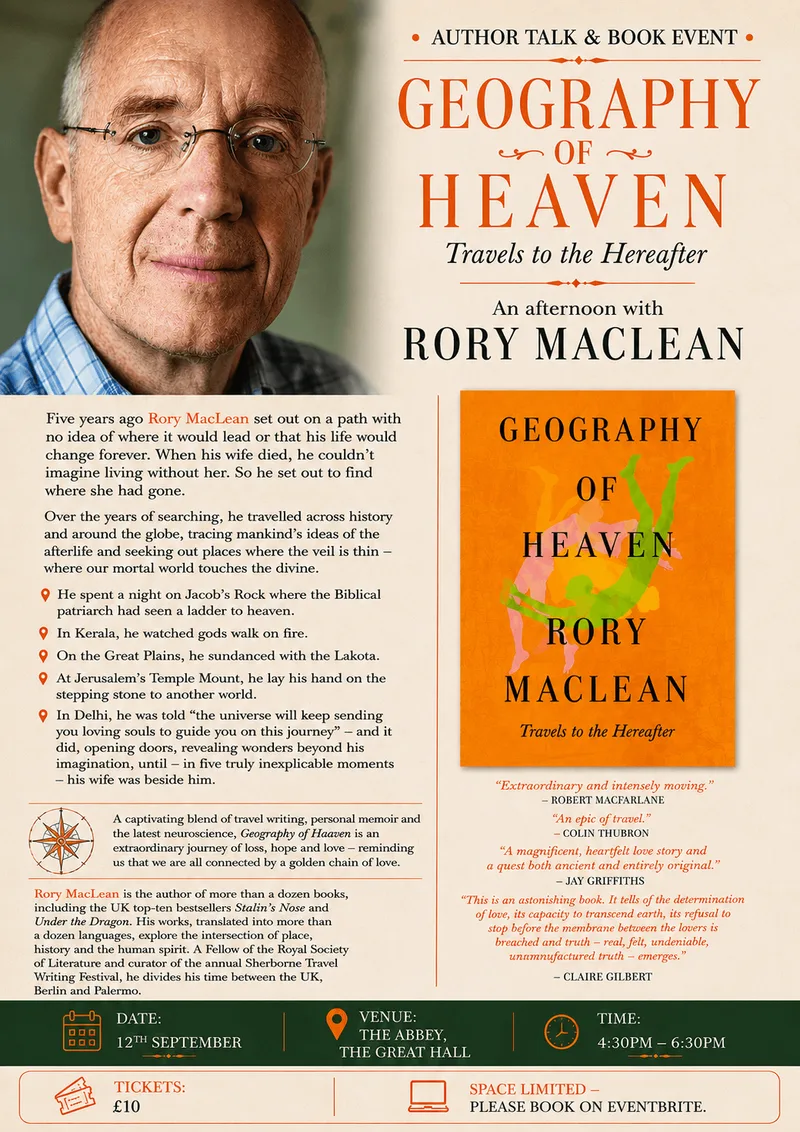 Geography of Heaven: Travels to the Hereafter – An Afternoon with Rory MacLean