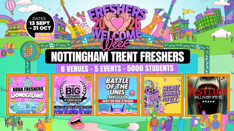 Trent Freshers Welcome Week 2026 π - UK Largest Freshers Events- Sold Out 10 Years Running π