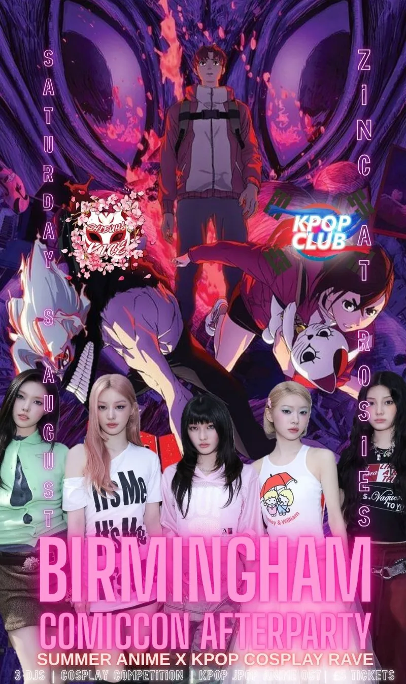 BIRMINGHAM MCM ComicCon Afterparty: Anime x KPop Cosplay Rave | Shibuya Vice X KPop Club | KPop & Anime OST | £5 Tickets for Society Members & Dance teams | 8/8/26
