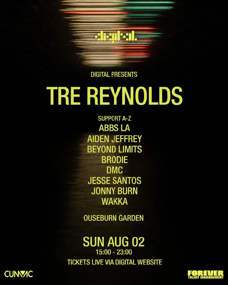 Digital Presents : Tre Reynolds + Guests | Sunday 2nd August | Ouseburn Gardens
