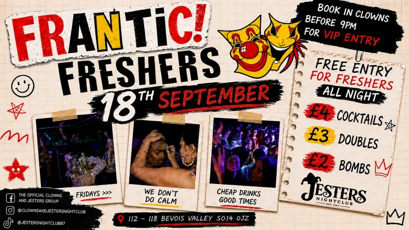 Frantic! Freshers - 18th Sept