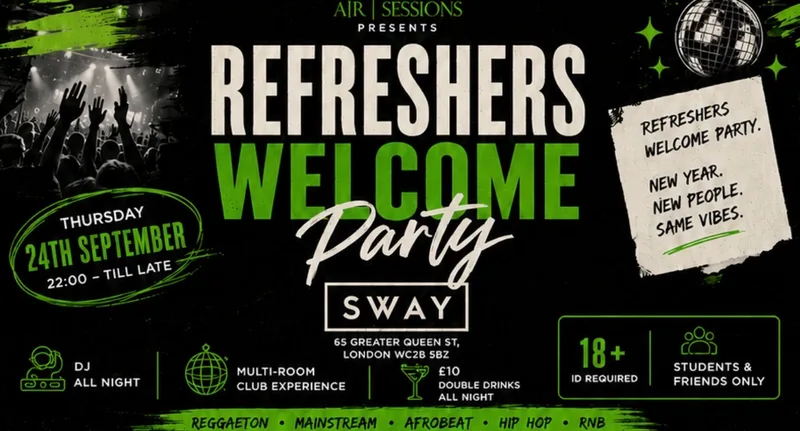 Refreshers Welcome Party 2026/27