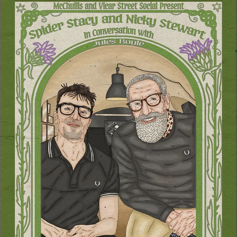 Spider Stacy and Nicky Stewart in conversation with Jules Boyle