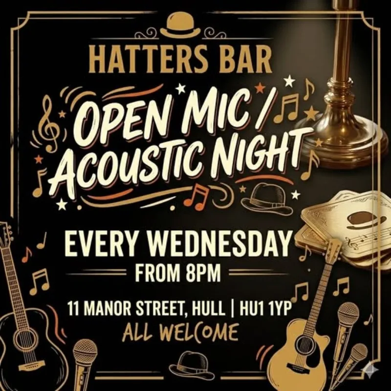 Acoustic Wonderland Open Mic at Hatters Cafe Bar - acoustic sess