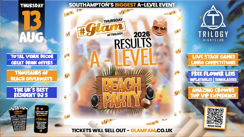 Glam | Southampton's Biggest A LEVEL RESULTS EVENT ☀️ BEACH PARTY! 😎