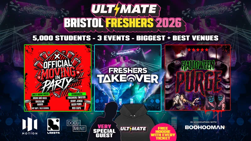ULTIMATE UWE BRISTOL FRESHERS 2026 ⚡️ Sold Out 15 years Running! 👕 FREE Hoodie with Every Ticket!