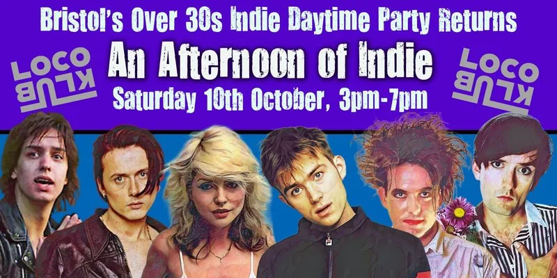 BRISTOL: An Afternoon of Indie for over 30s: 3pm-7pm, 10th October
