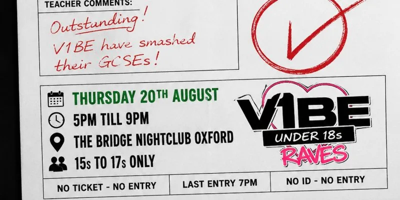 V1BE U18s GCSE RAVE 15s - 17s 20TH AUG OXFORD