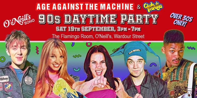 90s DAYTIME PARTY (Over 30s Only), 3pm-7pm, Sat 19th September