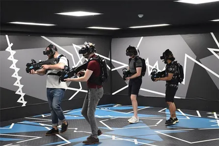 Ultimate Free Roam Virtual Reality Experience and Two Games of Bowling with Meal and Drinks for Two at Disco Bowl