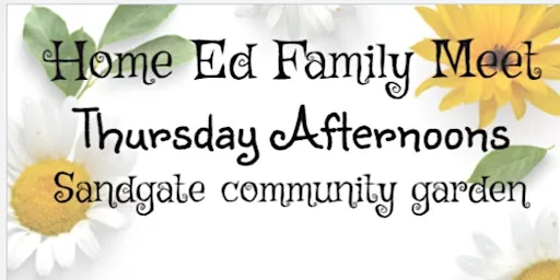 Home Ed family meet at sandgate community garden