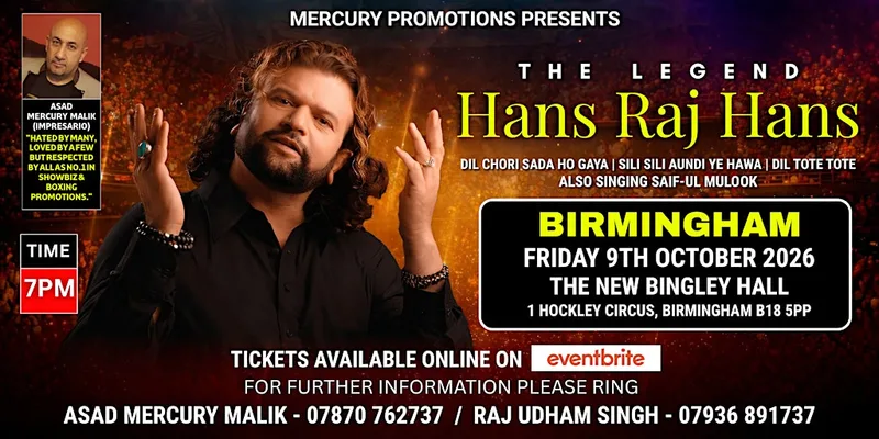 Hans Raj Hans | Live in BIRMINGHAM | 2026