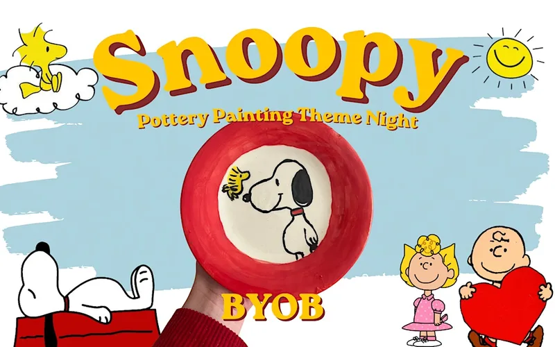 Snoopy Themed Pottery Painting Night