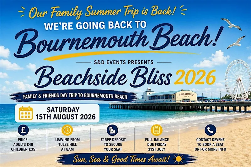 Beachside Bliss 2026 - Bournemouth Beach Day Trip