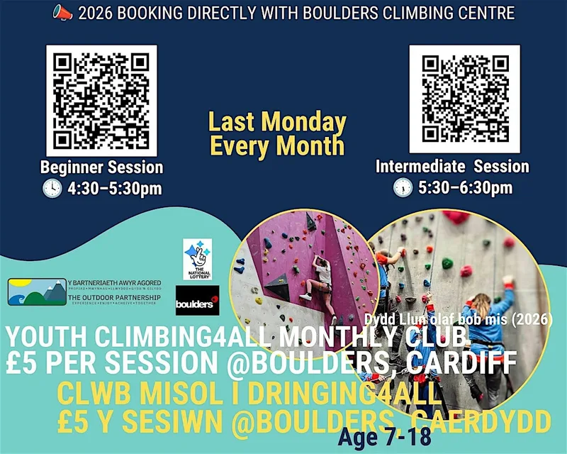 Rock Stars! Youth Climbing4All Monthly Monday BEGINNER AND INTERMEDIATE