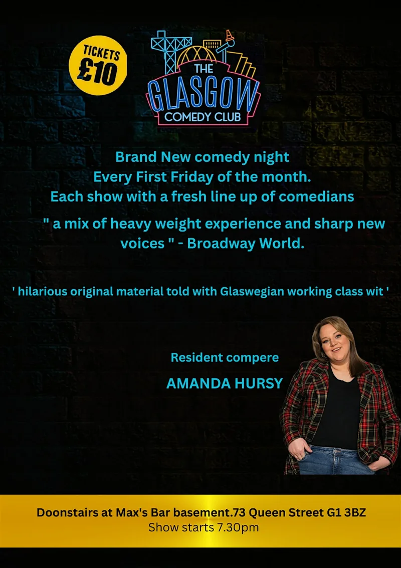 GLASGOW COMEDY CLUB DOONSTAIRS AT MAXS