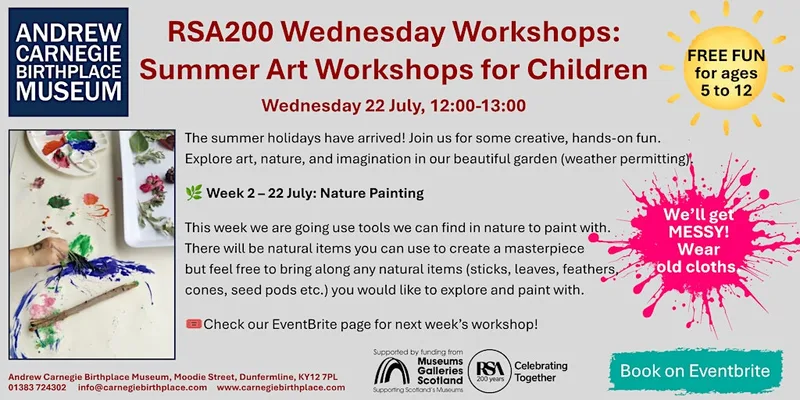 RSA200 Wednesday Workshops: Summer Art Workshops for Children - Week 2
