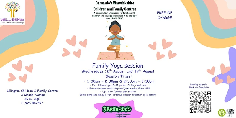 Summer Family Yoga Part2-Time Together-ages 5-11 & siblings-Lillington C&FC