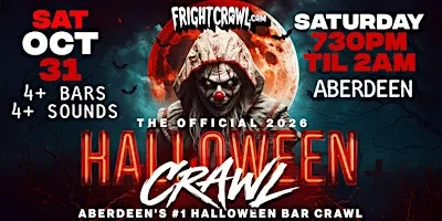 The Fright Crawl | Aberdeen's #1 Halloween Bar Crawl 2026 | Sat, Oct 31