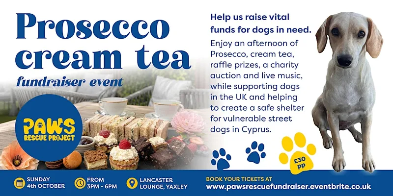 Paws Rescue Prosecco & Cream Tea Fundraiser