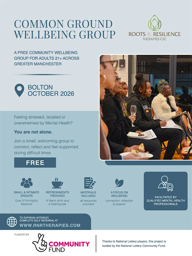 Common Ground: Free Community Wellbeing Groups — Sign Up (Bolton)