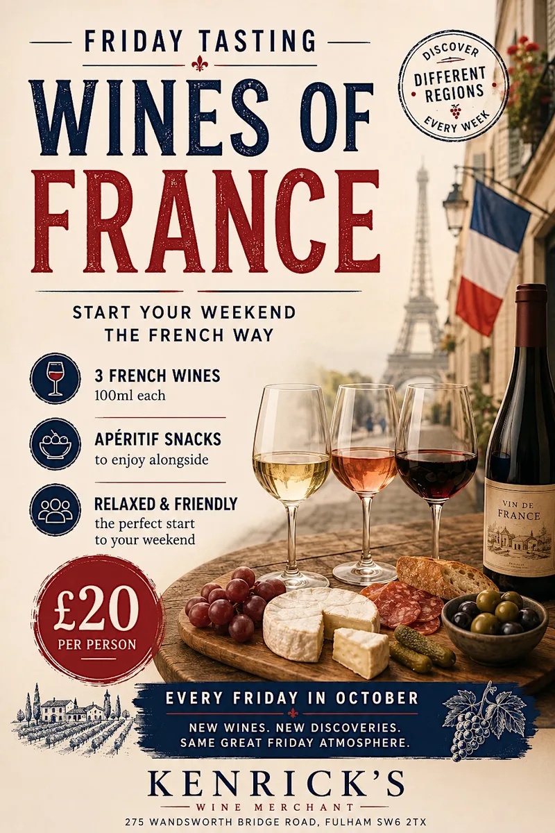 Friday Tasting Wines of France – 3 Wines & Apéritif Snacks