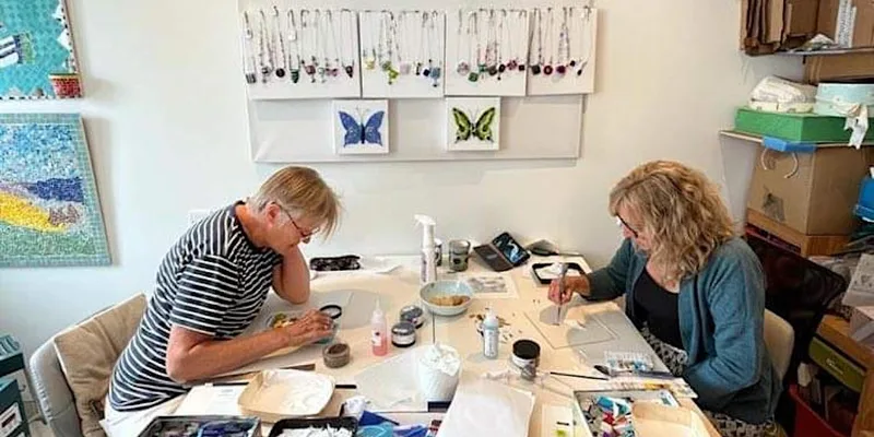 Make your own glass coasters and dichroic pendant in my workshops