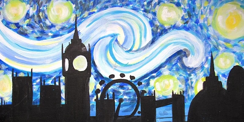 Sip & Paint Starry Night Over London